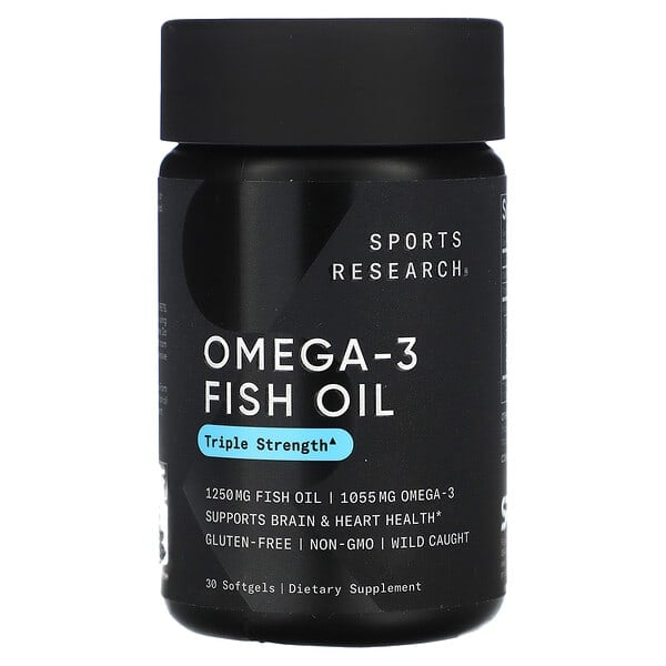 Sports Research, Omega-3 Fish Oil, Triple Strength, Omega-3-Fischöl, dreifache Wirkstärke, 30 Weichkapseln