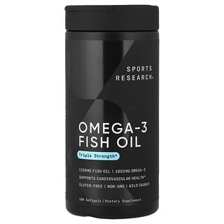 Sports Research, Omega-3 Fish Oil, Triple Strength, 180 Softgels