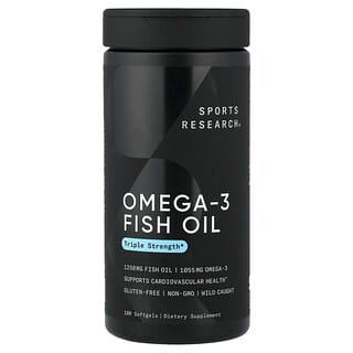 Sports Research, Óleo de Peixe Ômega-3, Potência Tripla, 180 Cápsulas Softgel