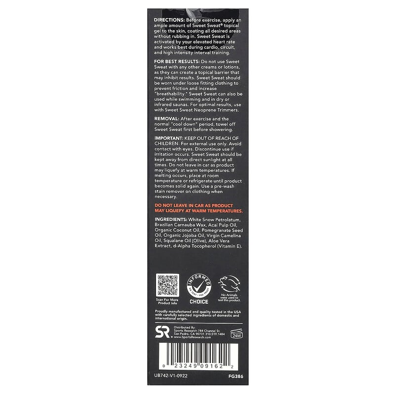 Sweet Sweat Stick Anti-Frottement – Gel Transpiration Intensifiée Pour Sport Et Perte De Poids