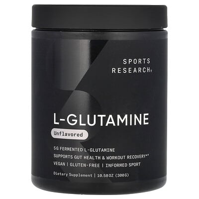 Sports Research, L-Glutamine, Unflavoured, 10.58 oz (300 g)