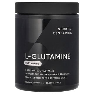 Sports Research, L-глютамин, без добавок, 300 г (10,58 унции)