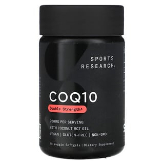 Sports Research, CoQ10, Double-Strength, CoQ10, doppelte Stärke, 200 mg, 90 vegetarische Weichkapseln