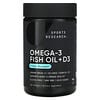 Omega-3 魚油 + D3，三倍功效，1,040 毫克和 62.5 微克（2,500 國際單位），120 粒軟凝膠