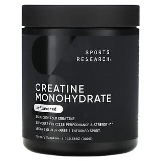 Sports Research, Creatine Monohydrate, Unflavored, Kreatinmonohydrat, geschmacksneutral, 300 g (10,58 oz.)