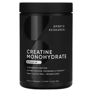 Sports Research, Monohydrat kreatyny, niearomatyzowany, 500 g