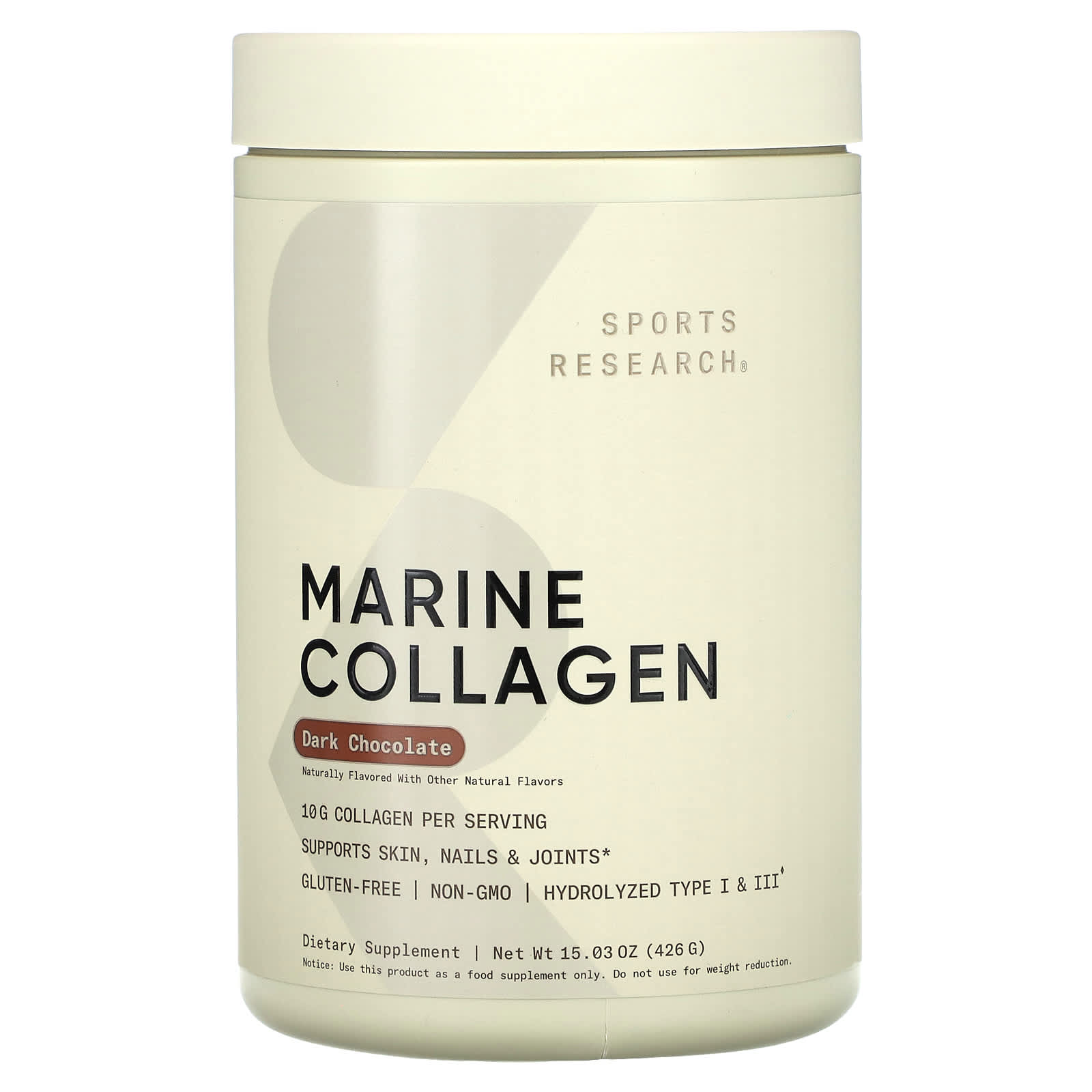 Colágeno Marinho, Chocolate Amargo, 426 g (15,03 oz)