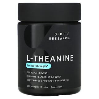 Sports Research, L-Theanine, Double Strength, 200 mg, 120 Softgels