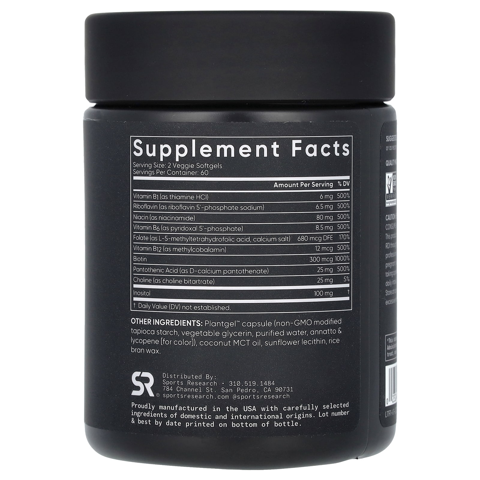 Sports Research, B-Complex, Plant Based, 120 Veggie Softgels