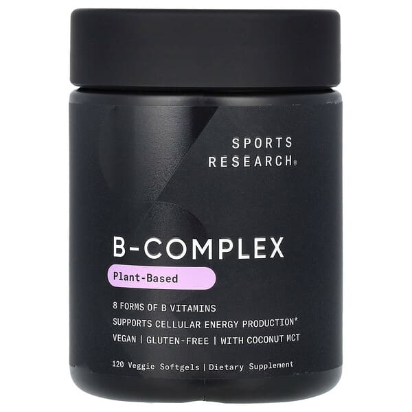 Sports Research B-Complex, Plant Based, 120 Veggie Softgels