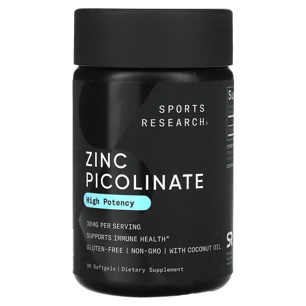 Zinc Picolinate, High Potency, 30 mg, 90 Softgels