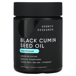 Sports Research, Olio di semi di cumino nero, 1.000 mg, 120 capsule molli (500 mg per capsula molle)