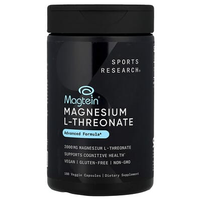 Sports Research, Magtein®, Magnesium L-Threonate, 2,000 mg, 180 Vegetarian Capsules (666 mg each)