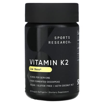 Sports Research, Vitamin K2, Low Dose, 45 mcg, 90 Vegetarian Softgels