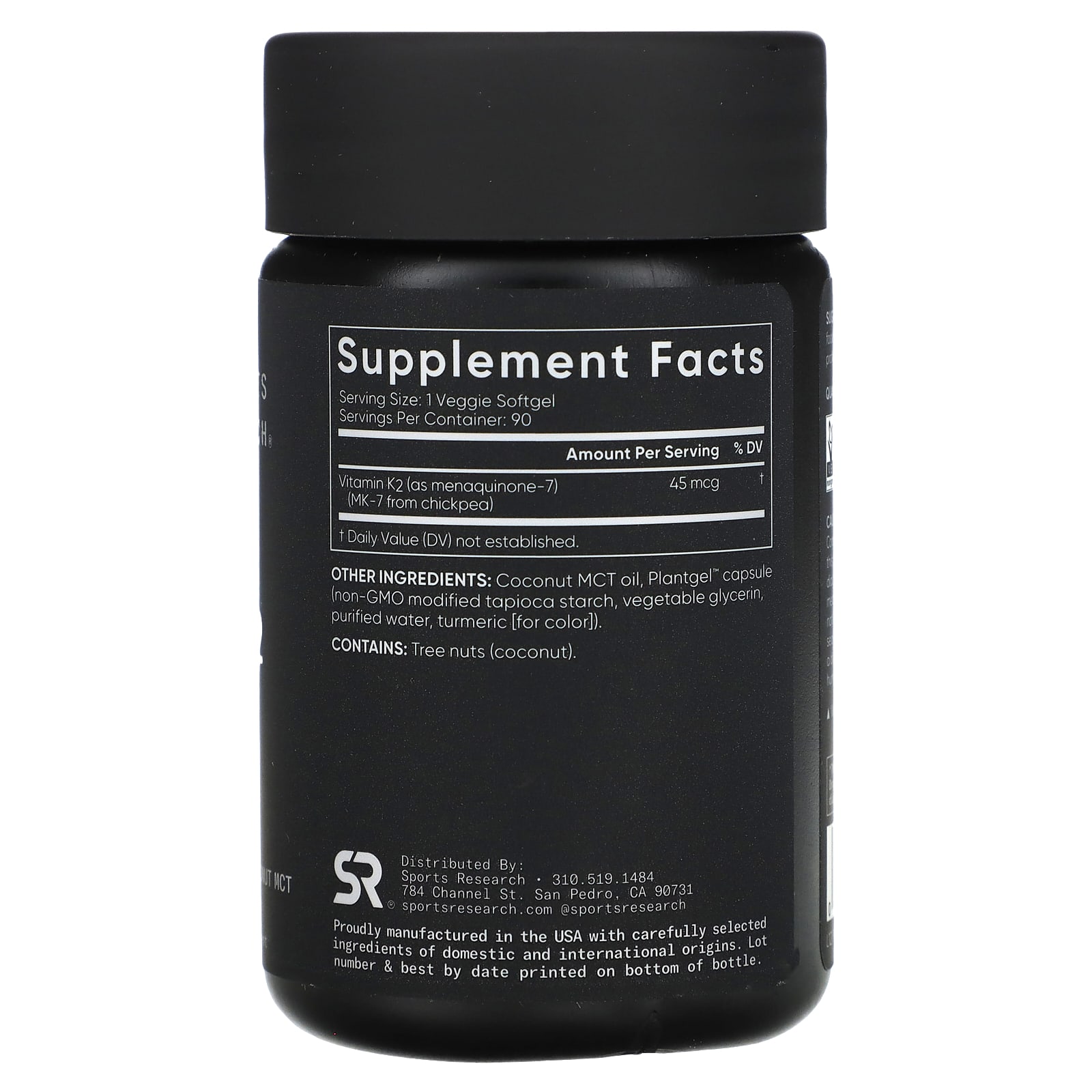 Sports Research, Vitamin K2, Low Dose, 45 mcg, 90 Veggie Softgels