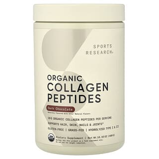 Sports Research, 유기농 콜라겐 펩타이드, 다크 초콜릿, 480g(16.93oz)