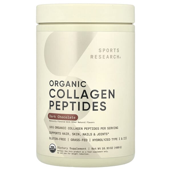 Organic Collagen Peptides, Dark Chocolate, 16.93 oz (480 g)