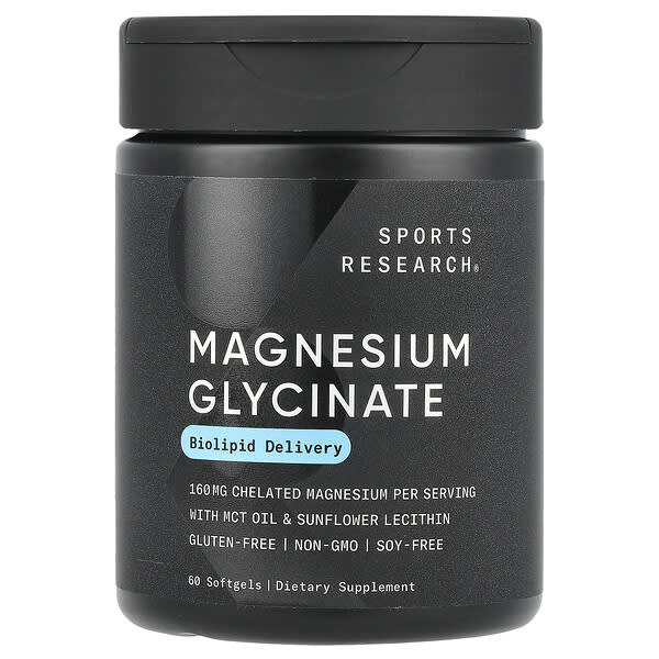 Magnesium Glycinate, 60 Softgels (80 mg per Softgel)