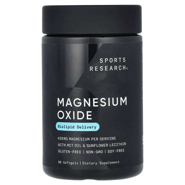 Sports Research Magnesium Oxide, 420 mg, 90 Softgels