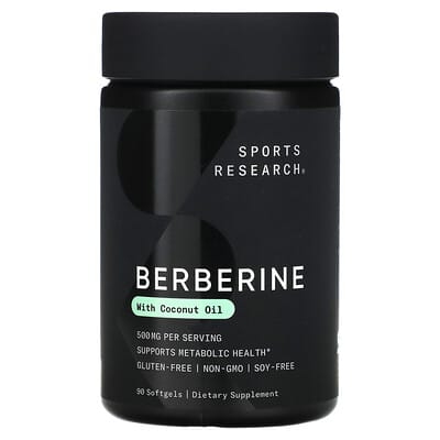 Sports Research, Berberine with Coconut Oil, 500 mg, 90 Softgels