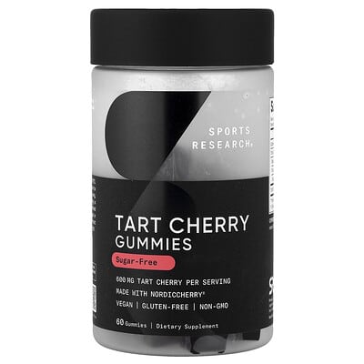 Sports Research, Sour Cherry Gummies, Sugar-Free, 60 Gummies (300 mg per Gummy)