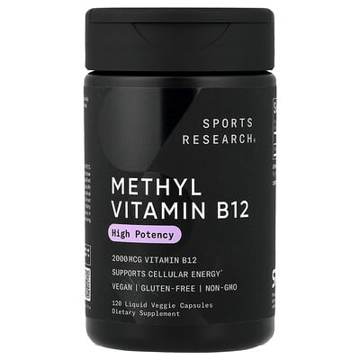 Sports Research, Methyl Vitamin B12, 2,000 mcg, 120 Liquid Vegetarian Capsules