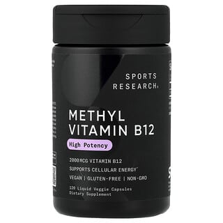 Sports Research, Methyl Vitamin B12, 2,000 mcg, 120 Liquid Veggie Capsules