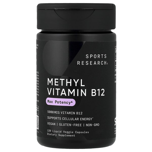 Sports Research, 메틸 비타민B12, 5,000mcg, 액상 베지 캡슐 120정