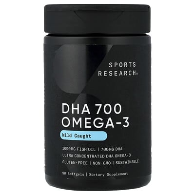 Sports Research, DHA 700 Omega-3, Wild Caught, 90 Softgels