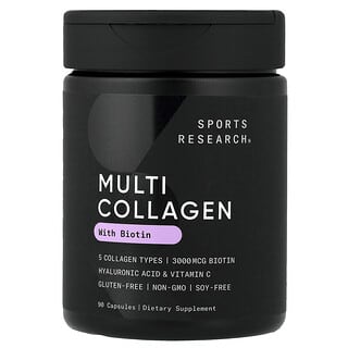 Sports Research, Multi Collagen With Biotin, 90 Capsules