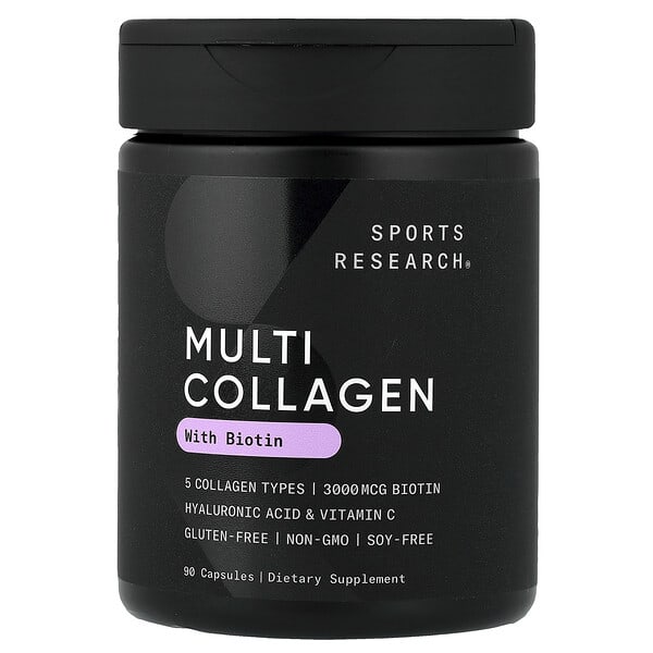 Sports Research Multi Collagen With Biotin, 90 Capsules