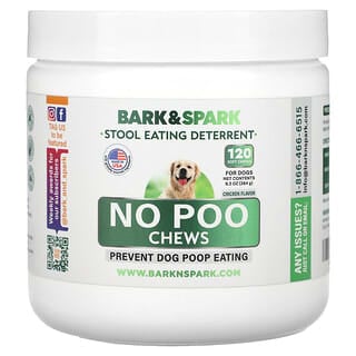 Bark&Spark, Noces à mâcher sans caca, Pour chiens, Poulet, 120 friandises à mâcher, 264 g