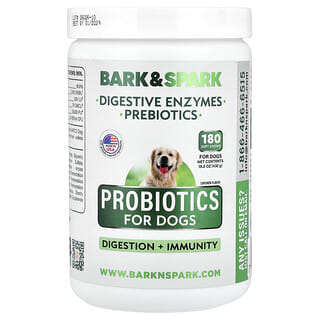 Bark&Spark, Probióticos para Cães, Frango, 180 Cápsulas Mastigáveis, 432 g (15,2 oz)