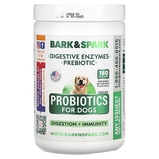 Bark&Spark, пробиотики для собак, со вкусом курицы, 180 жевательных таблеток, 432 г (15,2 унции)
