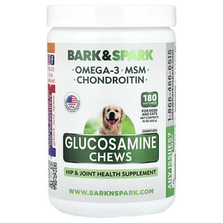 Bark&Spark, Glucosamine Chews, For Dogs and Cats, Chicken , 180 Soft Chews, 15 oz (432 g)
