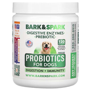 Bark&Spark, Probióticos para Cães, Frango, 120 Cápsulas Mastigáveis, 288 g (10 oz)