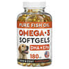 Aceite de pescado puro, Cápsulas blandas de omega-3, Para perros, 180 Cápsulas blandas