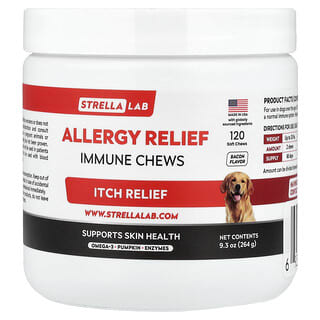 StrellaLab, Allergy Relief, Immune Chews, für Hunde, Speck, 120 Kau-Snacks, 264 g (9,3 oz.)