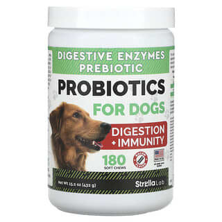 StrellaLab, Probióticos, Para Cães, Bacon, 180 Cápsulas Mastigáveis, 432 g (15,2 oz)