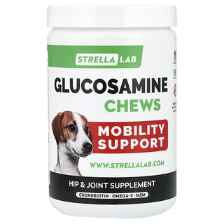StrellaLab, Glucosamine Chews, For Dogs and Cats, Bacon, 180 Soft Chews, 15 oz (432 g)