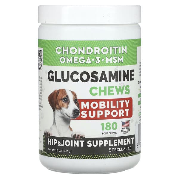 StrellaLab, Glucosamine Chews, For Dogs &amp; Cats, 180 Soft Chews, 15 oz (432 g)