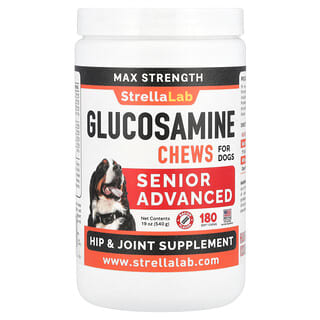 ستريلا لاب‏, Max Strength Glucosamine Chews, For Dogs, Senior Advanced, Bacon, 180 Chews, 19 oz (450 g)