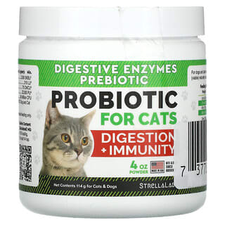 StrellaLab, пробиотик, для пищеварения и иммунитета, для кошек и собак, 114 г (4 унции)