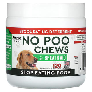 StrellaLab, No Poo Chews, для собак и кошек, 120 жевательных таблеток, 264 г (9,3 унции)