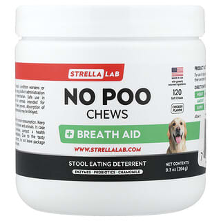StrellaLab, No Poo Chews, For Dogs And Cats, 120 Soft Chews, 9.3 oz (264 g)