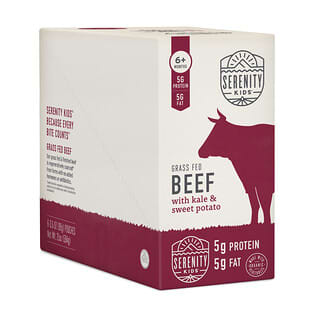 Serenity Kids, Grass Fed Beef with Kale & Sweet Potato, 6+ Months, 6 Pouches, 3.5 oz (99 g) Each