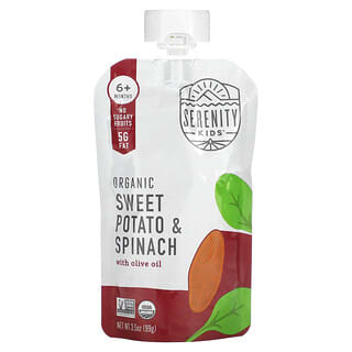 Serenity Kids, 有機甘薯和菠菜，配酪梨油，6 月齡以上，3.5 盎司（99 克）