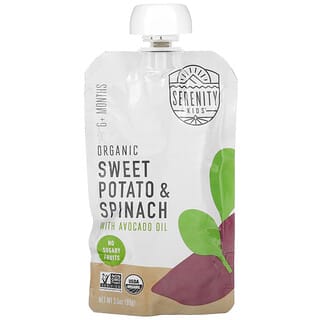 Serenity Kids, Baby Food, 6+ Months, Organic Sweet Potato & Spinach with Avocado Oil, 3.5 oz (99 g)