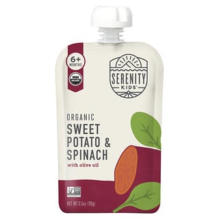 Serenity Kids, Batata y espinaca orgánicas con aceite de oliva, Más de 6 meses, 99 g (3,5 oz)