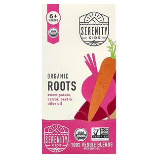 Serenity Kids, Organic Roots, Sweet Potato, Carrot, Beetroot & Olive Oil, 6+ Months, 6 Pouches, 3.5 oz (99 g) Each